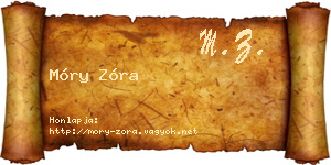 Móry Zóra névjegykártya